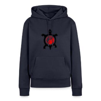 Schildkröte - Frauen Premium Bio Hoodie - Navy - Vorne - Julia (174cm)