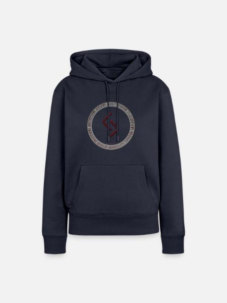 Nordische Rune Jera rot - Frauen Premium Bio Hoodie - Navy