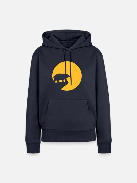 Bär Mond Klippe - Frauen Premium Bio Hoodie - Navy