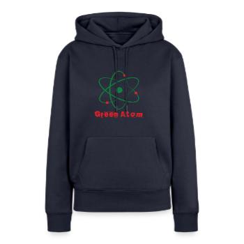 Green Atom - Frauen Premium Bio Hoodie - Navy - Vorne - Julia (174cm)