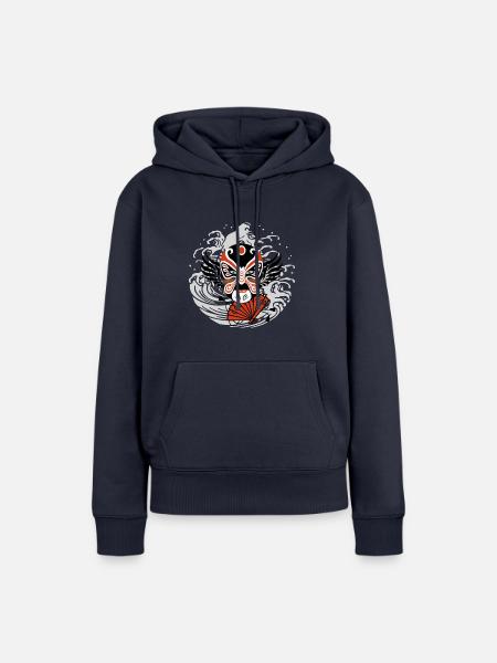Menschliches Gesicht - Frauen Premium Bio Hoodie - Navy