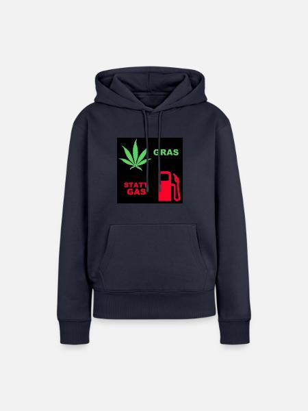 gras statt gas - Frauen Premium Bio Hoodie - Navy