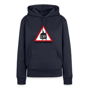 Achtung ungesund - Frauen Premium Bio Hoodie - Navy - Vorne - Julia (174cm)