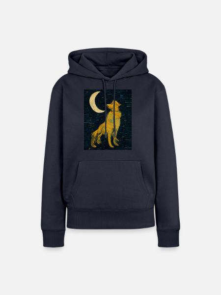 Hund Mond Gemälde - Frauen Premium Bio Hoodie - Navy