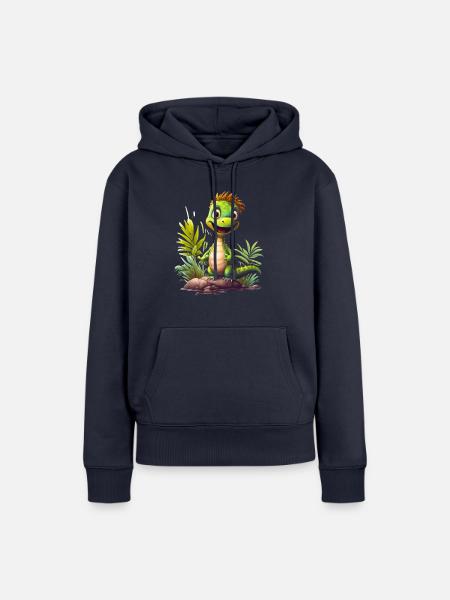 Retro Rex Roar T-Shirt - Frauen Premium Bio Hoodie - Navy