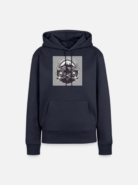 Schwarz weiß Punk - Frauen Premium Bio Hoodie - Navy
