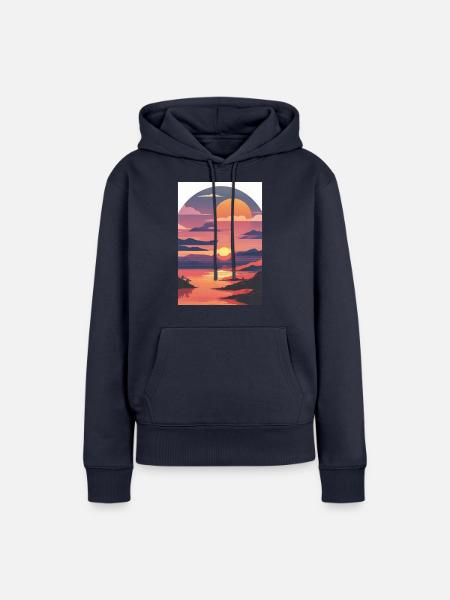Sommerurlaub am Meer - Frauen Premium Bio Hoodie - Navy