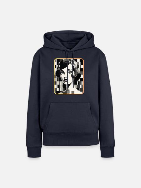 Pixelart Woman - Frauen Premium Bio Hoodie - Navy