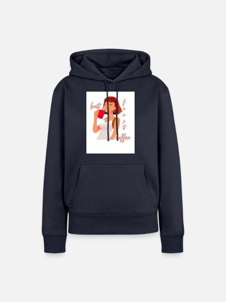 But first coffee - Frauen Premium Bio Hoodie - Navy