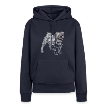 carlin - Sweat à capuche Premium bio Femme - bleu marine - Devant - Julia (174cm)