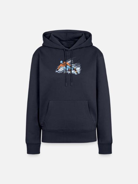 Skiing - Frauen Premium Bio Hoodie - Navy
