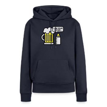 I am your father - Sweat à capuche Premium bio Femme - bleu marine - Devant - Julia (174cm)