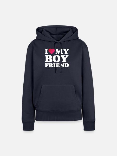 Ich liebe meinen Freund - Frauen Premium Bio Hoodie - Navy