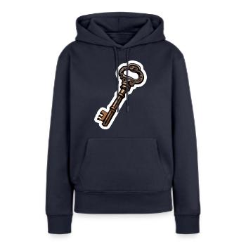 Schlüssel / Schloss / verschlossen / Sicherheit - Frauen Premium Bio Hoodie - Navy - Vorne - Julia (174cm)