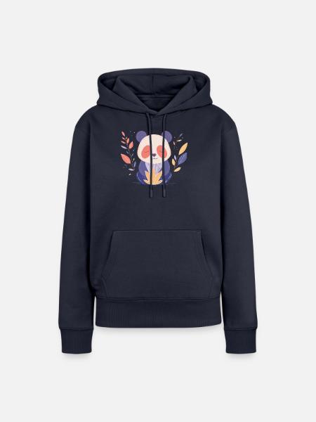 Yogi Panda - Frauen Premium Bio Hoodie - Navy