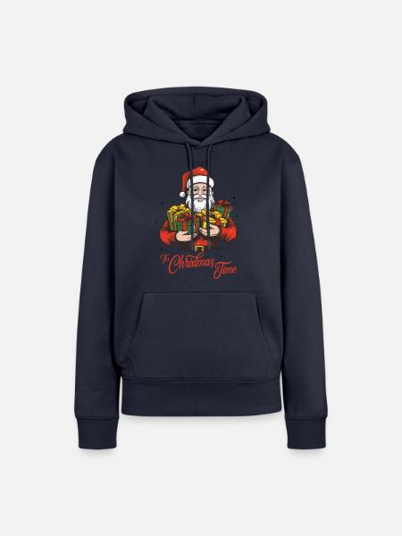 Weihnachtsmann - Frauen Premium Bio Hoodie - Navy