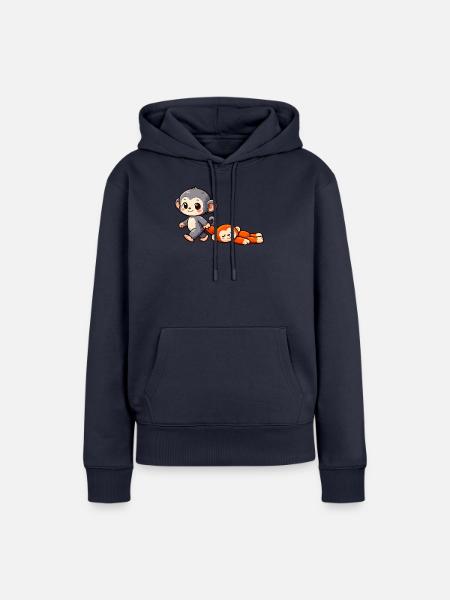 Baby Monkey Punch - Frauen Premium Bio Hoodie - Navy
