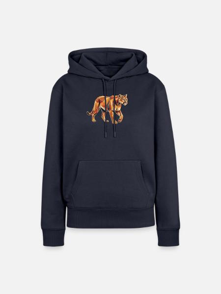 Poly Stil Löwin - Frauen Premium Bio Hoodie - Navy