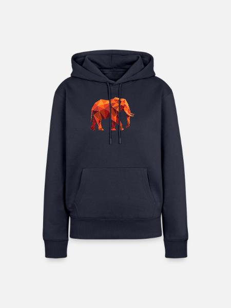 Poly Stil Elefant - Frauen Premium Bio Hoodie - Navy