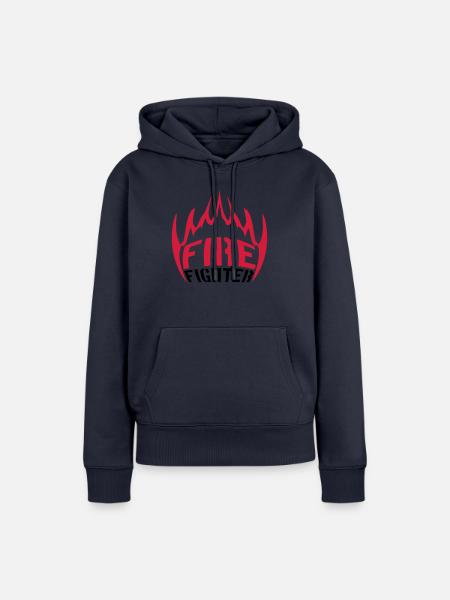 Feuer Flammen Firefighter - Frauen Premium Bio Hoodie - Navy