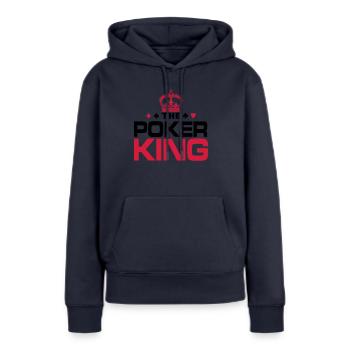 Poker King - Frauen Premium Bio Hoodie - Navy - Vorne - Julia (174cm)