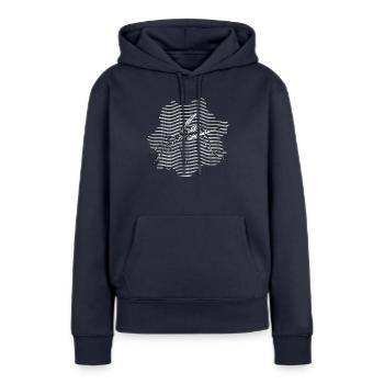 Moustique - Sweat à capuche Premium bio Femme - bleu marine - Devant - Julia (174cm)