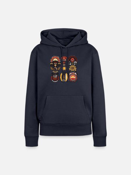 Afrikanische Folklore - Frauen Premium Bio Hoodie - Navy