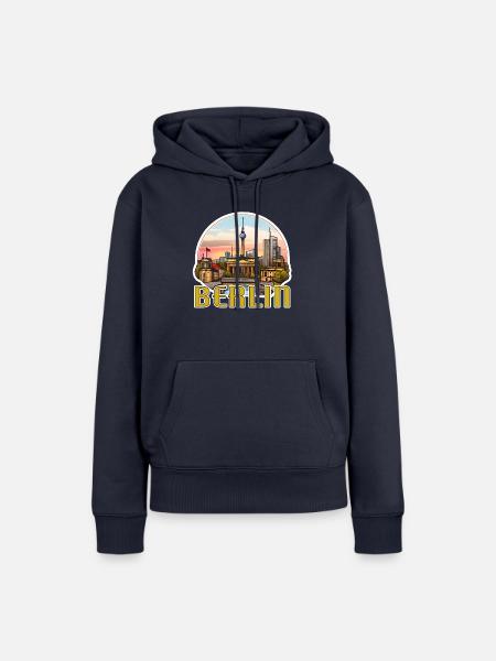 Berlin Hauptstadt - Frauen Premium Bio Hoodie - Navy
