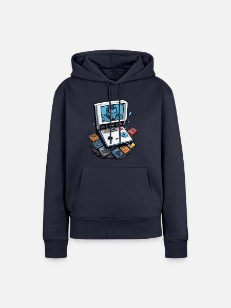 Retro Gamer - Frauen Premium Bio Hoodie - Navy