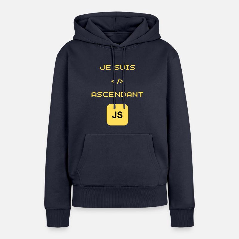 gift for JavaScript JS developer - Women’s Premium Organic Hoodie - navy