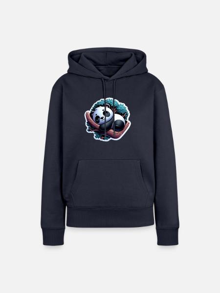 Pandabär - Frauen Premium Bio Hoodie - Navy