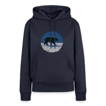 Bär Motiv mit Schatten - Frauen Premium Bio Hoodie - Navy - Vorne - Julia (174cm)