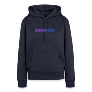 Farbverlauf Lila & Blau - Frauen Premium Bio Hoodie - Navy - Vorne - Julia (174cm)
