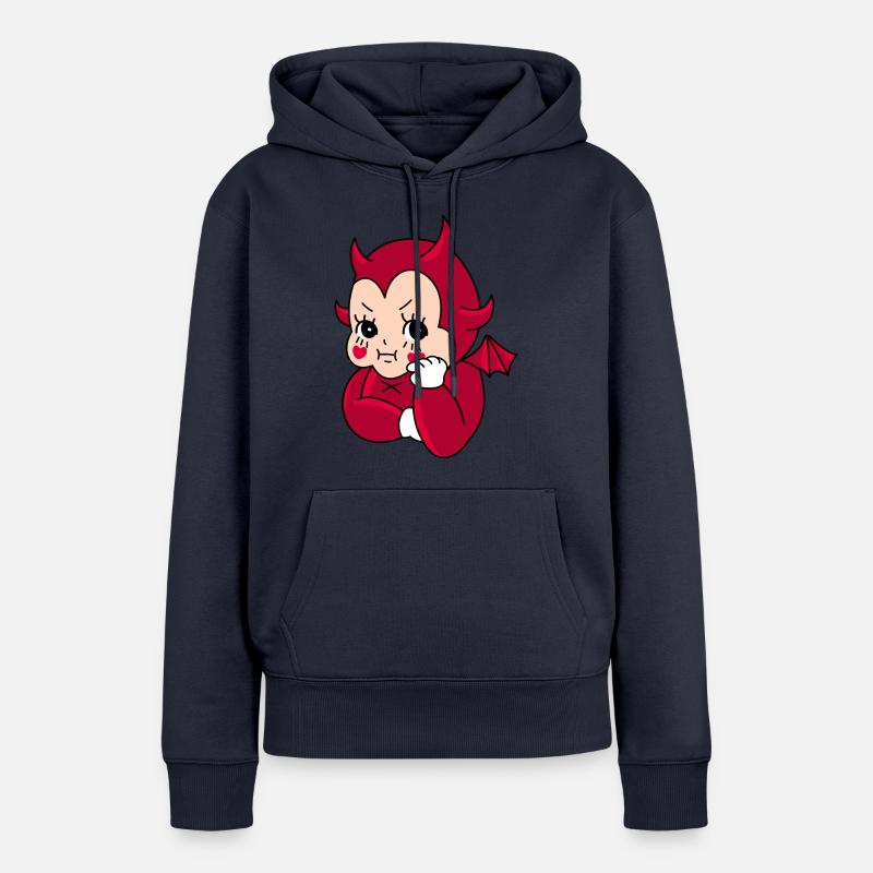Devil baby doll - Sweat à capuche Premium bio Femme - bleu marine