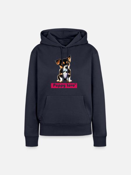 Puppy Love - Frauen Premium Bio Hoodie - Navy