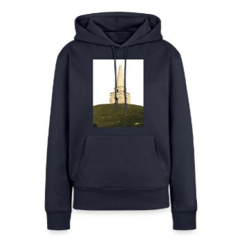 Irlande - Sweat à capuche Premium bio Femme - bleu marine - Devant - Julia (174cm)