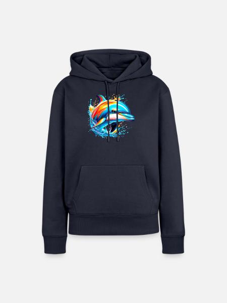 Delfin - Frauen Premium Bio Hoodie - Navy