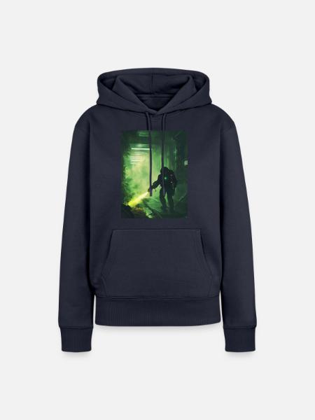 Sci Fi Krieger2 - Frauen Premium Bio Hoodie - Navy