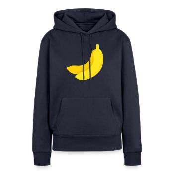 Banane - Frauen Premium Bio Hoodie - Navy - Vorne - Julia (174cm)