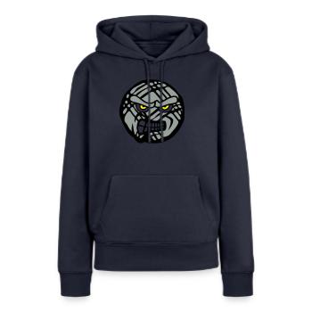 petanque face cartoon feroce - Sweat à capuche Premium bio Femme - bleu marine - Devant - Julia (174cm)