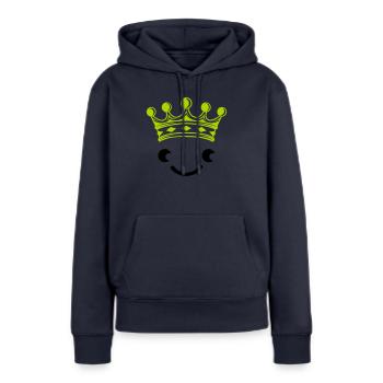 Visage de roi - Sweat à capuche Premium bio Femme - bleu marine - Devant - Julia (174cm)
