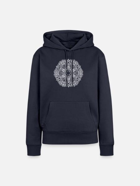 maya pattern - Frauen Premium Bio Hoodie - Navy