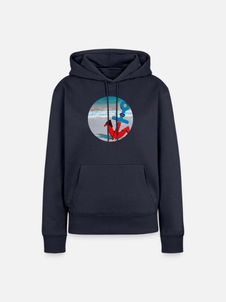 Anker - Ocean - Frauen Premium Bio Hoodie - Navy
