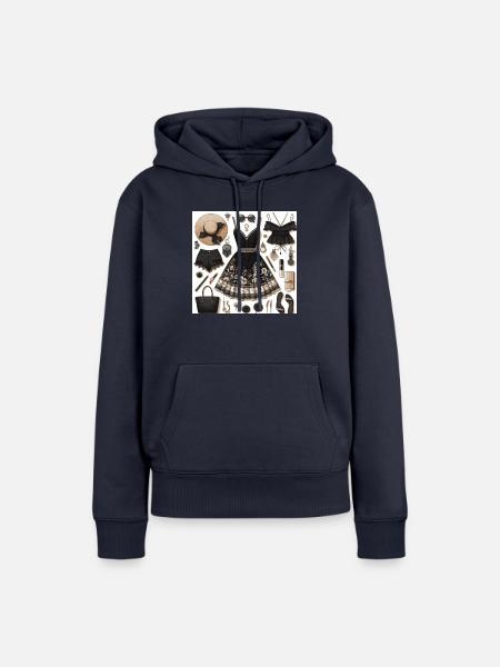 Schwarze Optik. - Frauen Premium Bio Hoodie - Navy