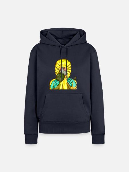 Gasmaske - Frauen Premium Bio Hoodie - Navy