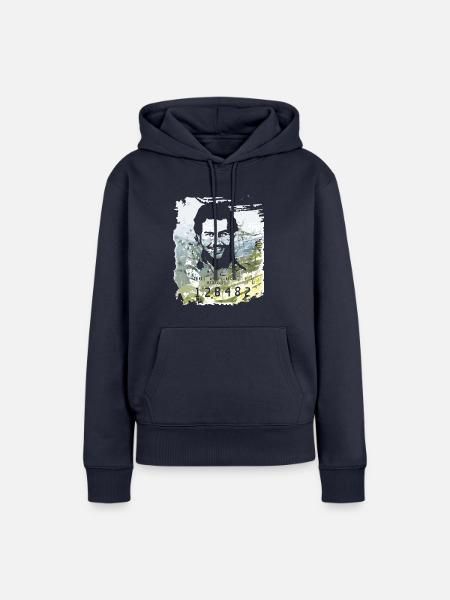 Pablo Escobar distressed - Frauen Premium Bio Hoodie - Navy