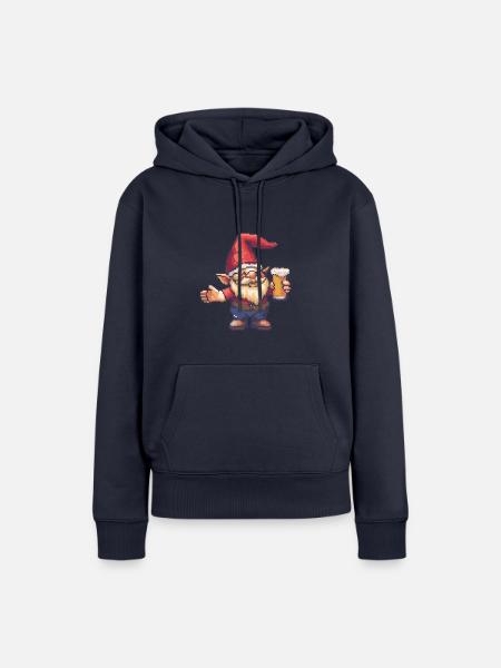 Gartenzwerg Pixel Bier - Frauen Premium Bio Hoodie - Navy