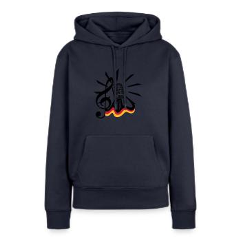 Ein Lied für Deutschland / clef 'n mic (3c) - Frauen Premium Bio Hoodie - Navy - Vorne - Julia (174cm)