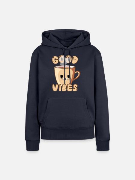 Cute Cat Cup - Frauen Premium Bio Hoodie - Navy