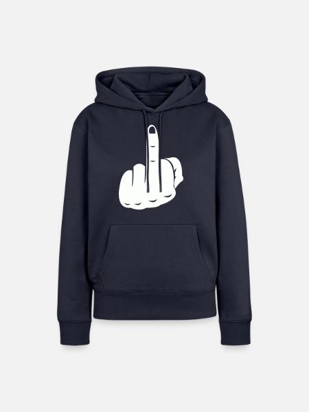 Mittelfinger Hand - Frauen Premium Bio Hoodie - Navy